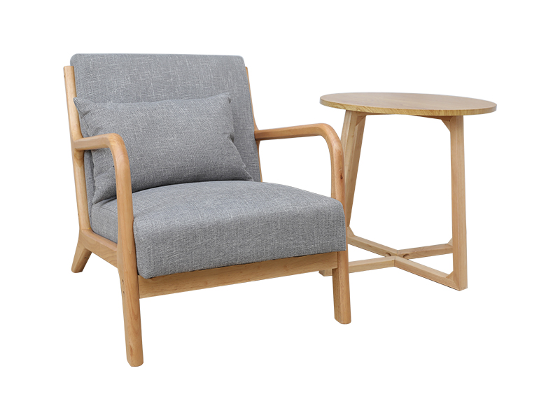 Moderna kožna stolica s drvenim rukohvatima, stolica za dnevni boravak, unutarnji namještaj YQ-K2001