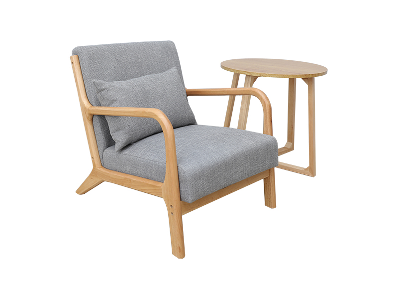 Moderna kožna stolica s drvenim rukohvatima, stolica za dnevni boravak, unutarnji namještaj YQ-K2001