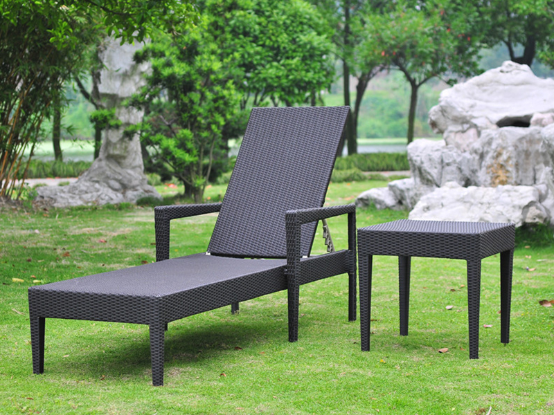 Aluminijski salon za rattan, vanjski dnevni krevet, sintetički rattan krevet YQ-RB-416