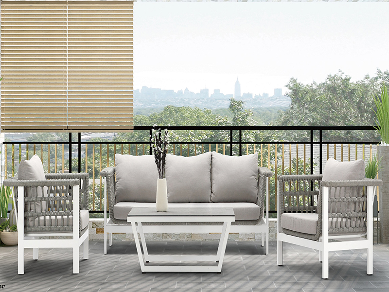 Elegantno oblikovano okruglo uže, ručno tkana dnevna garnitura Sofa Namještaj za fotelje YQC-2747