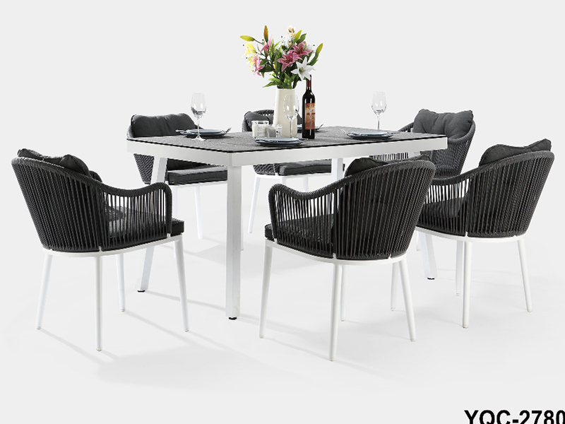 vanjski namještaj stol za blagovanje set konopa vrtni namještaj vanjski stol i stolice YQC-2780