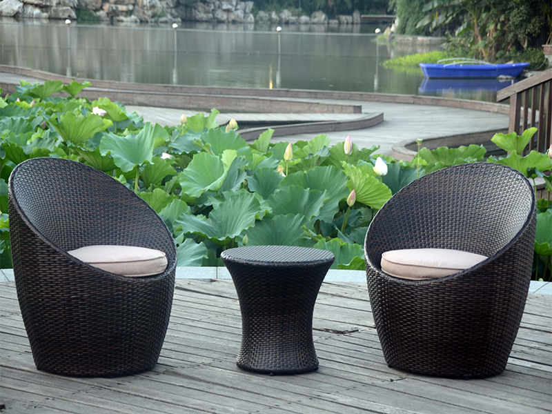 3pcs balkonska sofa, popločana stavka rattan set yqr-091