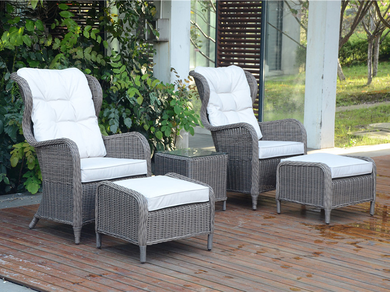 5pcs aluminijski rattan kauč, vanjska ratana stolica s nogama, sofa u slobodno vrijeme set yqr-306a