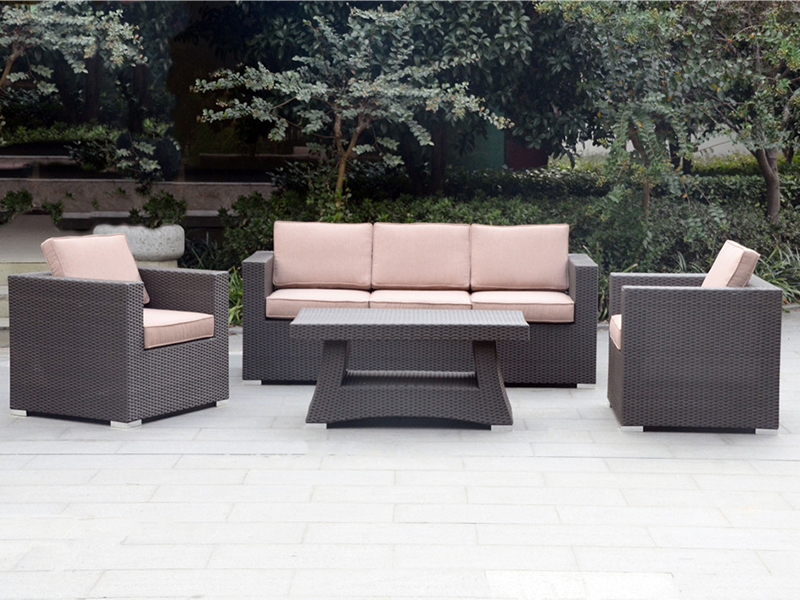 Rattanski kauč, set od 4pcs vrtnog kauča, rattan namještaj, aluminijski rattan stolica, yqr-380a