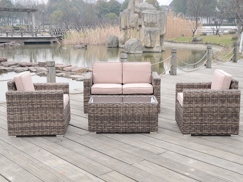 SOFA SOFA, 4PCS RATTAN RASFA, ALUMINIO KRAZA RATTAN SOFA, YQR-396A