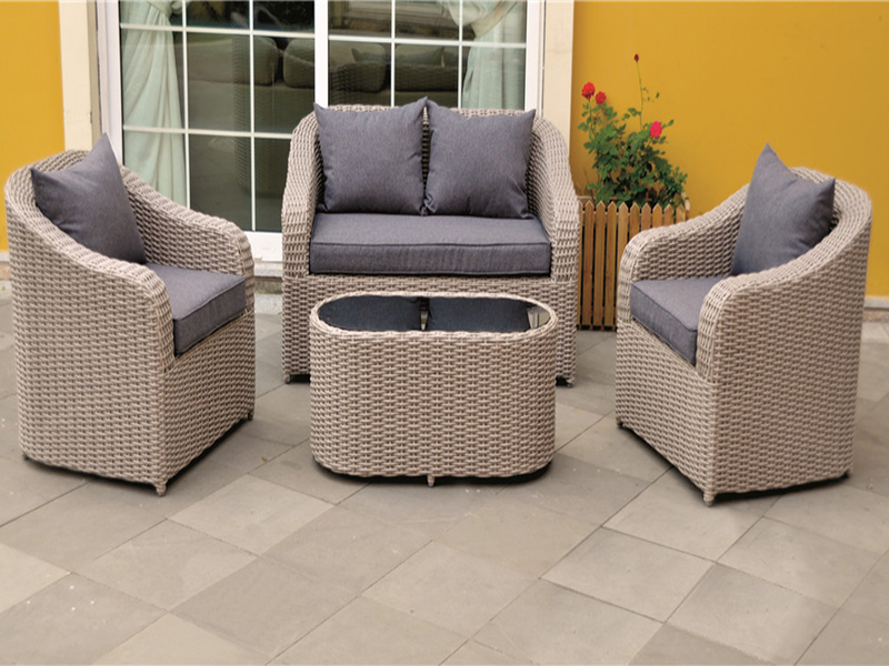Rattan set kauča, aluminijski okvir, ručno tkani rattan kauč set, YQR-408