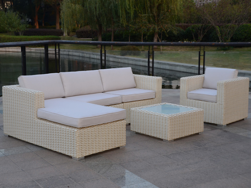 Vanjski rattanski kauč, aluminijski okvir Rattan Sofa Lounge Namještaj, YQR-410A