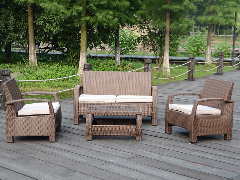 Rattan set kauča, KD dizajn, aluminijski okvir YQR-458