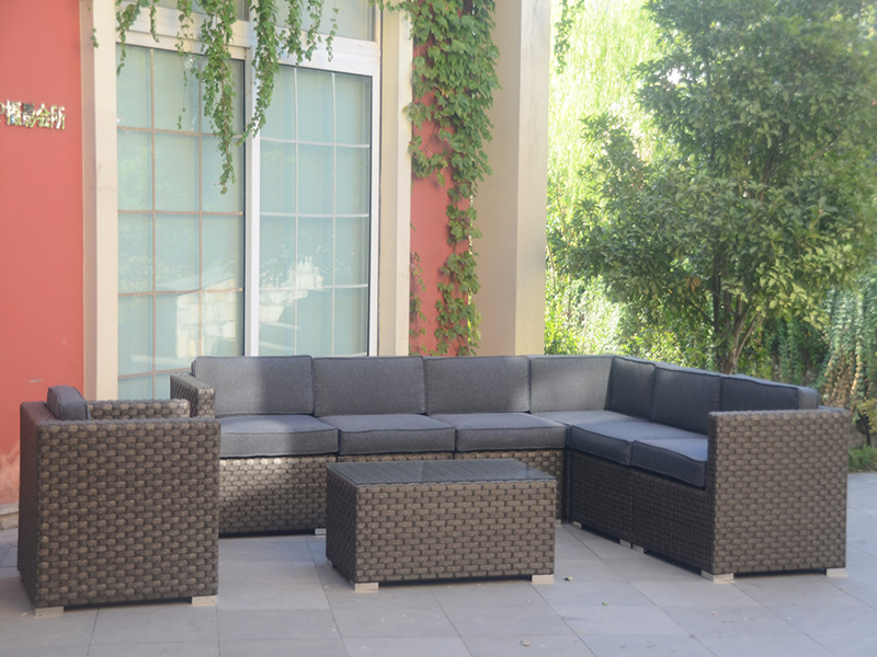 Rattan kauč set, aluminijski vrtni namještaj za slobodno vrijeme 8pcs yqr-468
